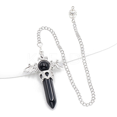 Natural Obsidian Dowsing Pendulum Big Pendants PW-WG53910-09-1