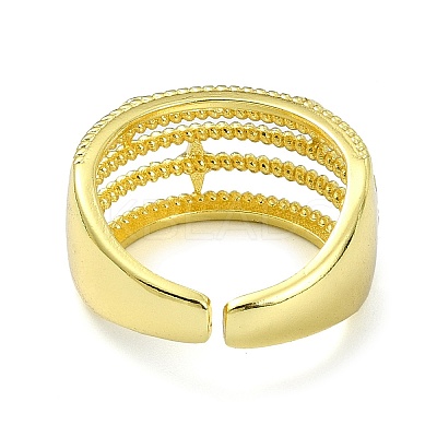 Star Brass Open Cuff Rings RJEW-B051-20G-1