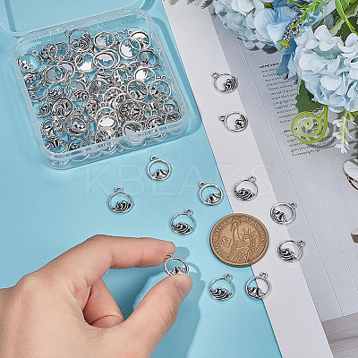 100Pcs 2 Style Tibetan Style Alloy Charms TIBE-UN0001-07-1