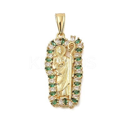 Rack Plating Brass Micro Pave Cubic Zirconia Pendants ZIRC-F142-17G-1
