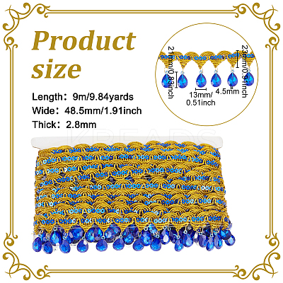 Polyester Tassel Lace Ribbon OCOR-WH0079-75H-1