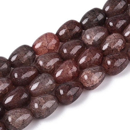 Baking Paint Crackle Glass Beads Strands DGLA-N019-03A-13-1