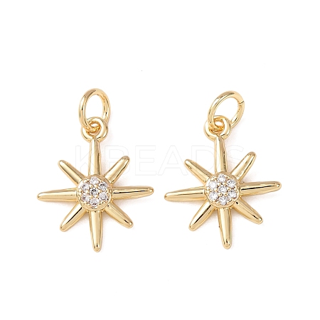 Brass Micro Pave Cubic Zirconia Pendants KK-C143-34A-G-1