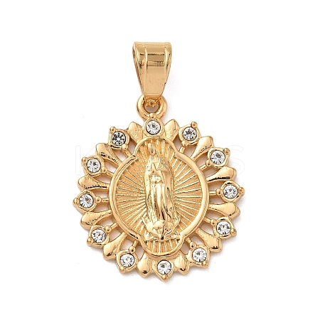 316 Surgical Stainless Steel Rhinestone Pendants STAS-P412-07G-1