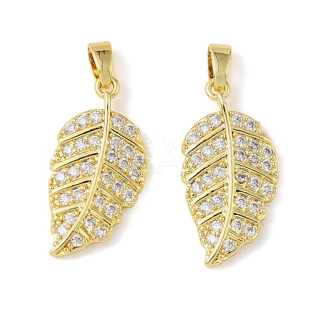 Brass Micro Pave Clear Cubic Zirconia Charms KK-A290-01B-G-1