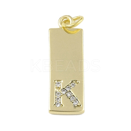 Brass Micro Pave Clear Cubic Zirconia Pendants KK-P266-06G-K-1