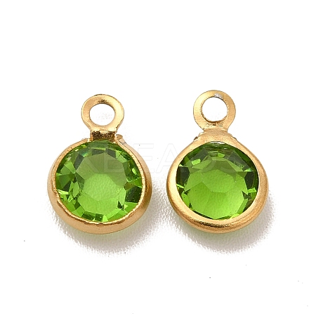 Ion Plating(IP) 304 Stainless Steel with Glass Charms STAS-G305-11G-07-1