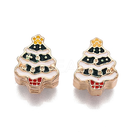 Alloy Enamel European Beads PALLOY-I218-07LG-1