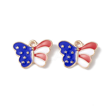 American Flag Style Alloy Enamel Pendants LS-X-ENAM-K067-41-1
