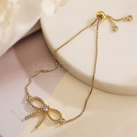 Brass Micro Pave Cubic Zirconia Silder Bracelets for Women LS-BJEW-C070-01A-G-1