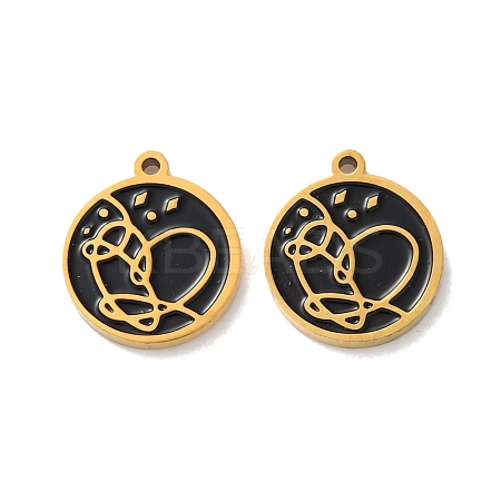 Ion Plating(IP) 304 Stainless Steel Enamel Charms STAS-M102-44G-1