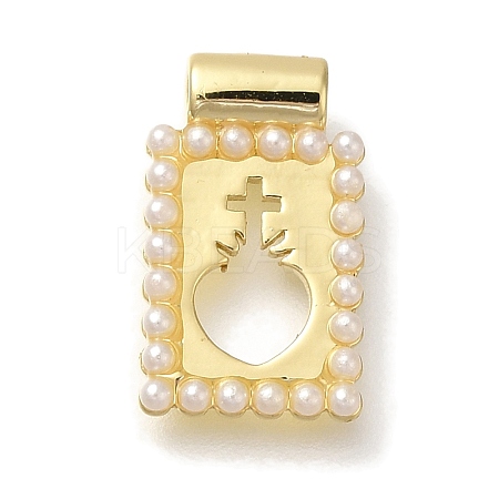 Rack Plating Brass with Glass Pearlized Beads Pendants KK-I720-52G-02-1