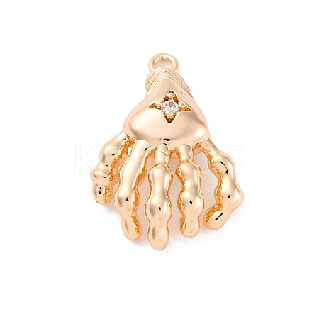 Brass Micro Pave Cubic Zirconia Pendants KK-D288-02G-1