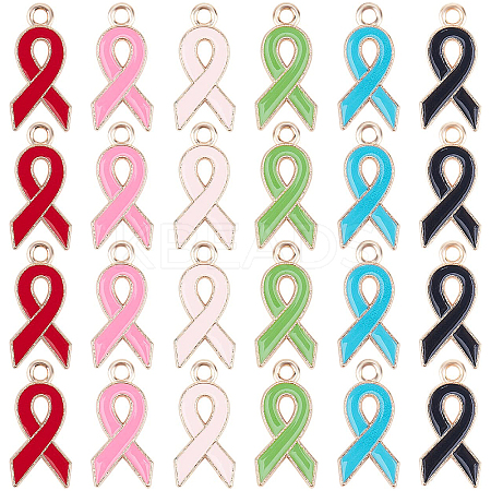 DIY Awareness Ribbon Themed Pendant Making Kits DIY-SC0014-18-1