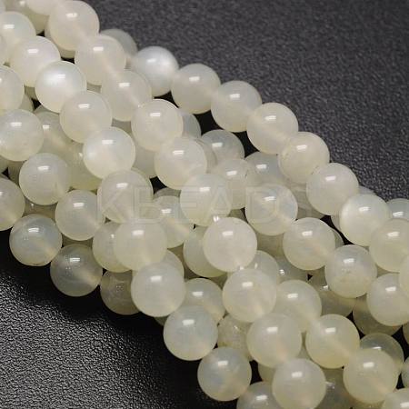 Round Natural White Moonstone Bead Strands LS-G-L425-22-8mm-1