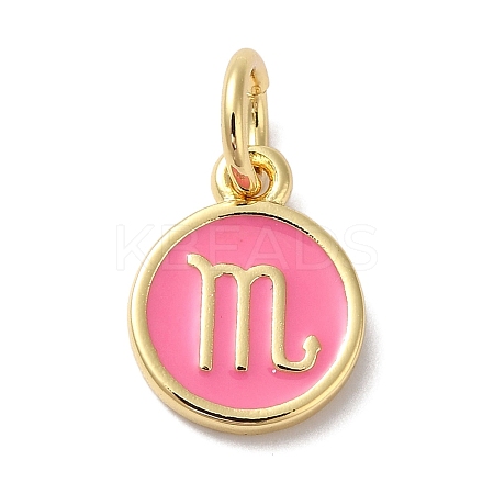 Real 18K Gold Plated Brass Enamel Charms KK-L216-001G-F04-1