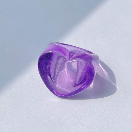 Heart Resin Finger Rings for Women WGCE13C-03-1