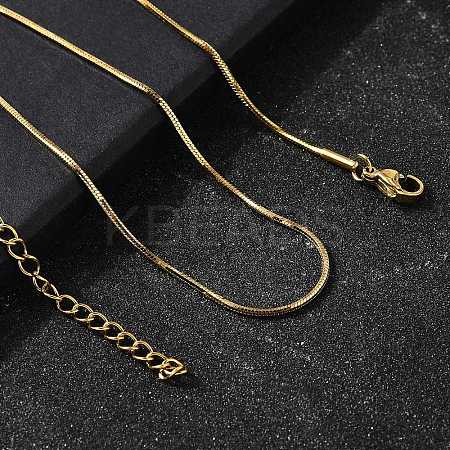 1.2MM 304 Stainless Steel Snake Chain Necklaces for Women Men STAS-V011-04B-G-1