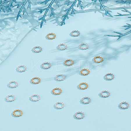 6Pcs 3 Colors 304 Stainless Steel Closed Jump Rings STAS-LP0004-80-1