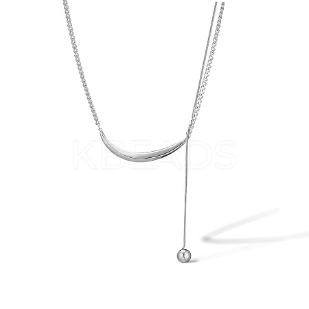 304 Stainless Steel Curved Bar Pendant Necklaces PW-WG4C5A2-02-1