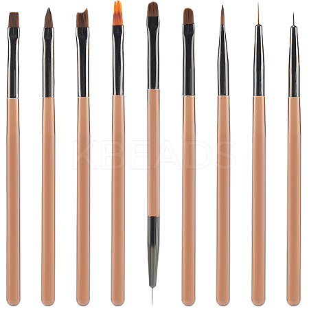 9Pcs 9 Styles Nail Art Brush Pens MRMJ-CP0001-47-1