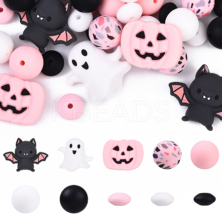 41Pcs 10 Styles Food Grade Eco-Friendly Silicone Focal Beads SIL-YW0002-19-1