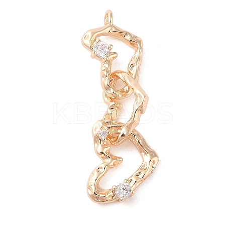 Brass Micro Pave Clear Cubic Zirconia Pendants KK-S388-12G-1
