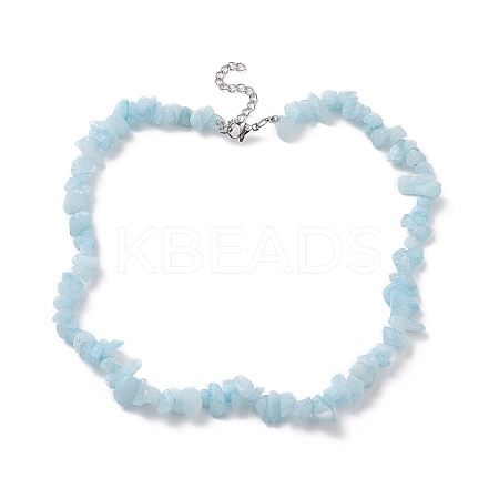 Natural White Jade Dyed Chips Beaded Necklaces NJEW-JN04275-07-1