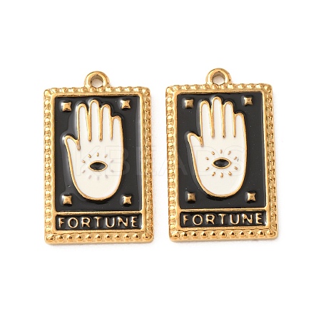 Tarot Fortune 304 Stainless Steel Enamel Pendants SA-CBAD609-01G-1