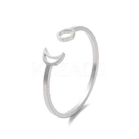 Non-Tarnish 304 Stainless Steel Open Rings STAS-R226-07P-1