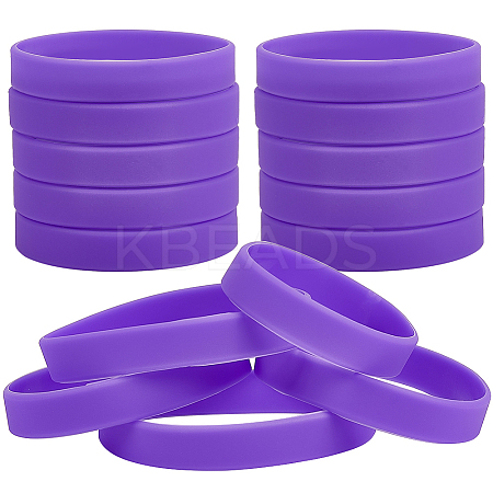 Flat Plain Silicone Cord Bracelet for Men Women BJEW-WH0016-32E-1
