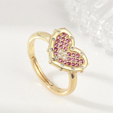 Adjustable Brass Micro Pave Cubic Zirconia Rings RJEW-S400-03G-1