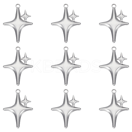 10Pcs 304 Stainless Steel Pendants STAS-UN0061-12-1