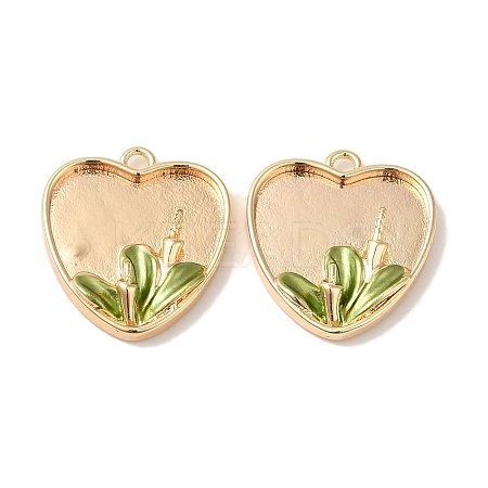 Brass Enamel Pendants KK-S368-10G-1