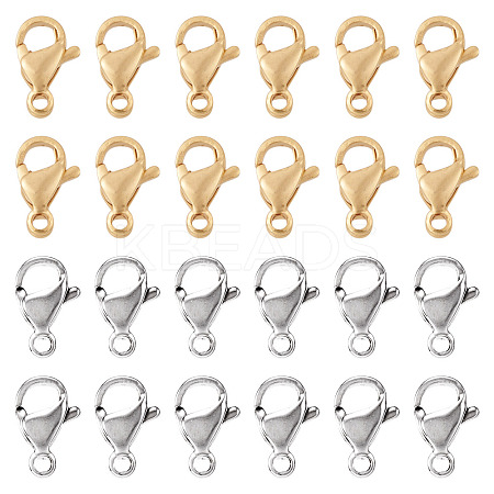 100Pcs 2 Colors 304 Stainless Steel Lobster Claw Clasps Sets STAS-YS0001-26B-1
