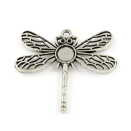 Tibetan Style Zinc Alloy Pendant Rhinestone & Tray Settings LS-TIBEP-R334-066AS-RS-1