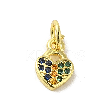 Real 18K Gold Plated Brass Pave Cubic Zirconia Pendants KK-M283-08E-02-1