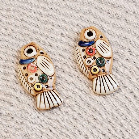 Handmade Porcelain Big Pendants PORC-Z003-01A-1