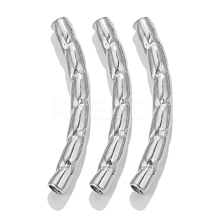 304 Stainless Steel Curved Tube Beads STAS-M071-03H-P-1