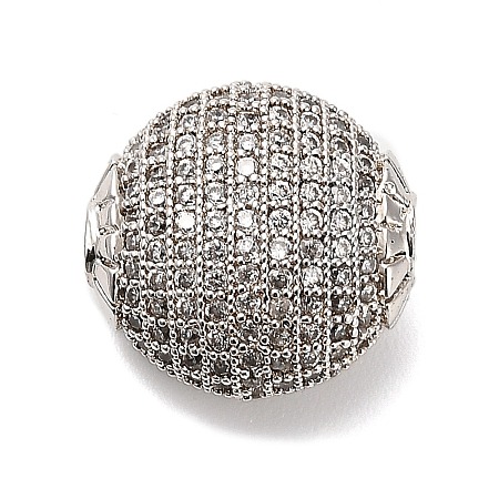 Brass Micro Pave Cubic Zirconia Beads KK-L229-023P-02-1