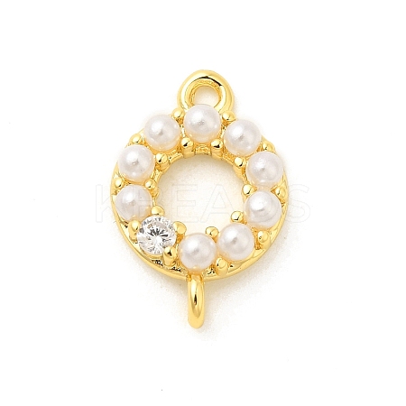 Rack Plating Brass Clear Cubic Zirconia Connector Charms KK-S396-06A-1