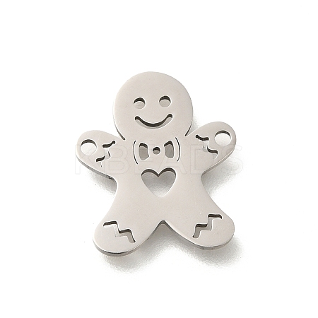 201 Stainless Steel Laser Cut Connector Charms STAS-R132-10P-1