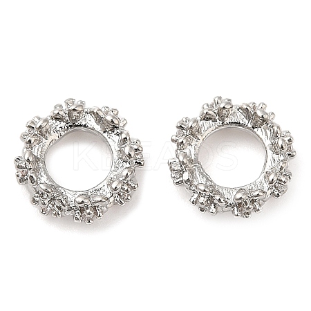 Rack Plating Brass Micro Pave Cubic Zirconia Beads KK-A186-01B-P-1