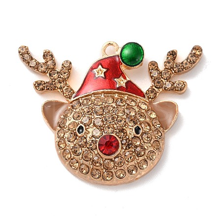 Christmas Zinc Alloy Rhinestone Pendnats LS-PALLOY-K008-02A-KCG-1