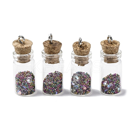 Glass Wishing Bottle Pendant Decorations LS-GLAA-XCP0001-59-1