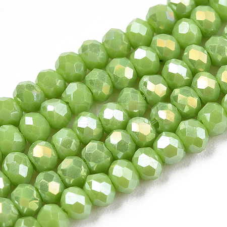 Electroplate Glass Beads Strands EGLA-A034-P8mm-B24-1
