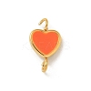 Ion Plating(IP) 304 Stainless Steel Enamel Heart Connector Charms STAS-G351-08G-01-1
