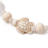 Synthetic Turquoise & Wood & Glass Beaded Stretch Bracelets for Women BJEW-JB11126-01-3