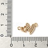 Brass Micro Pave Clear Cubic Zirconia Connector Charms KK-G503-33G-3