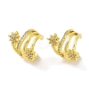 Brass Micro Pave Clear Cubic Zirconia Cuff Earrings for Women EJEW-I305-35G-1